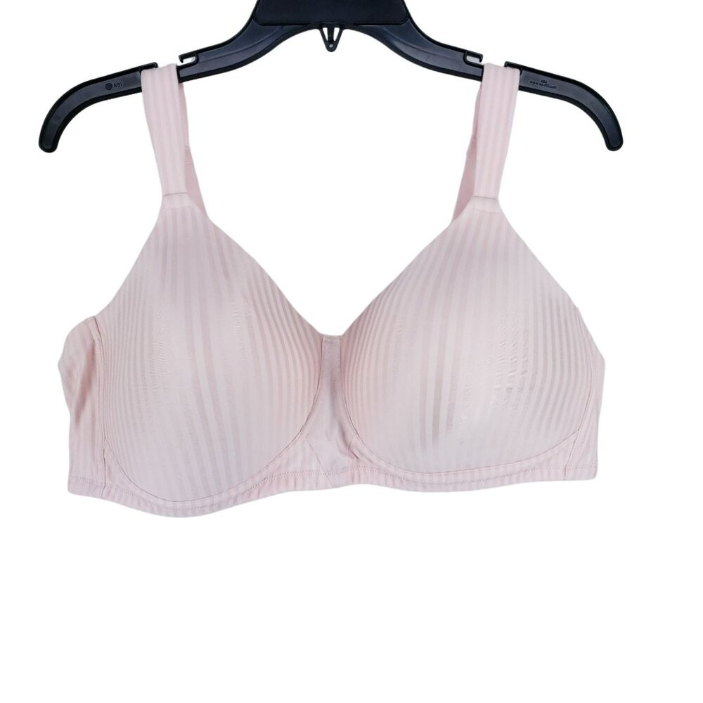 Playtex Secrets Perfectly Smooth Bra Size 44C Pink Striped Wirefree